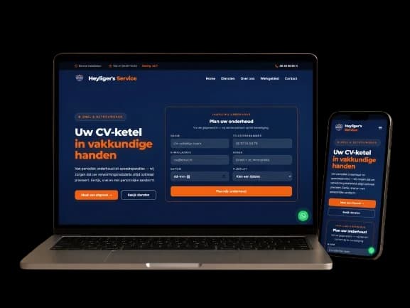 Heyligers Service website mockup