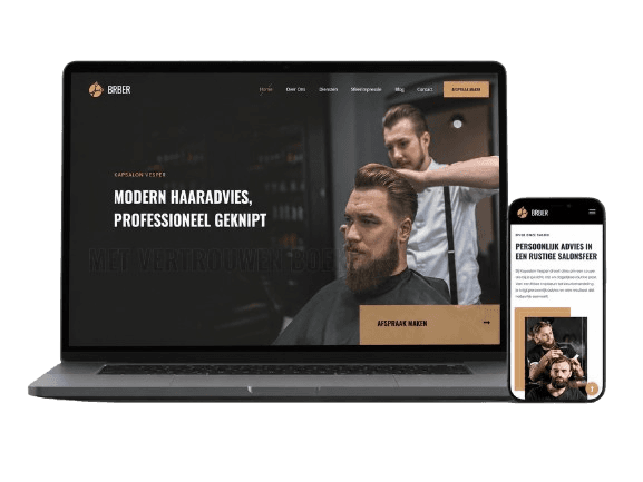 Mockup van de Kapsalon Vesper website