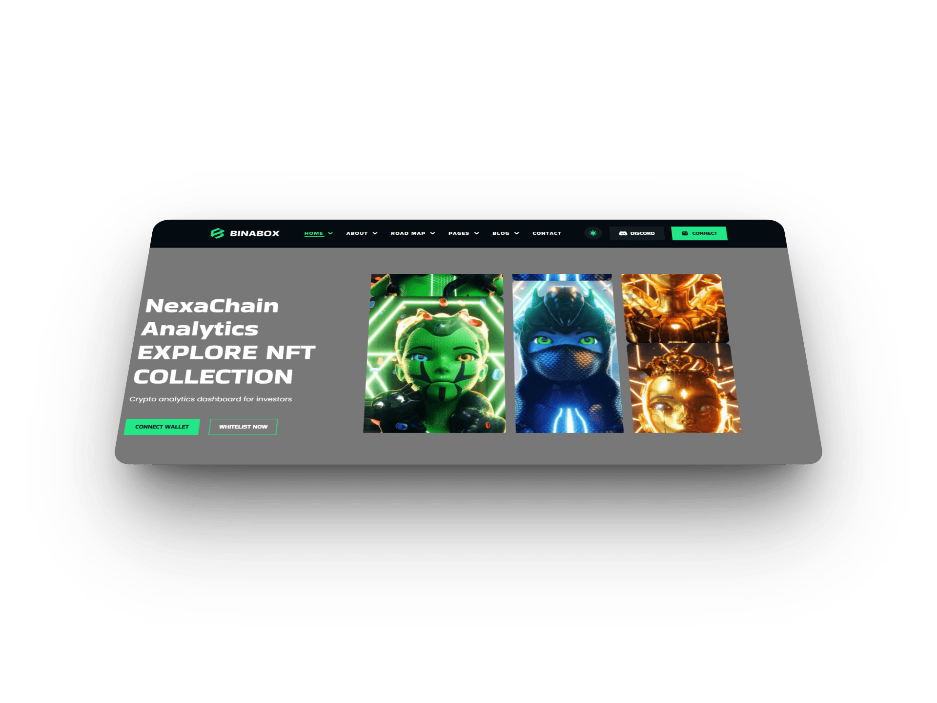 Binabox website mockup