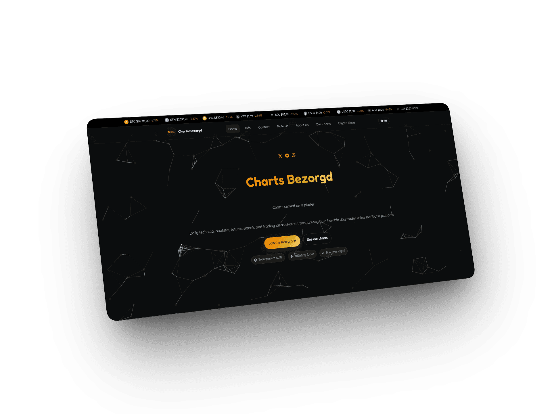 Charts Bezorgd website mockup