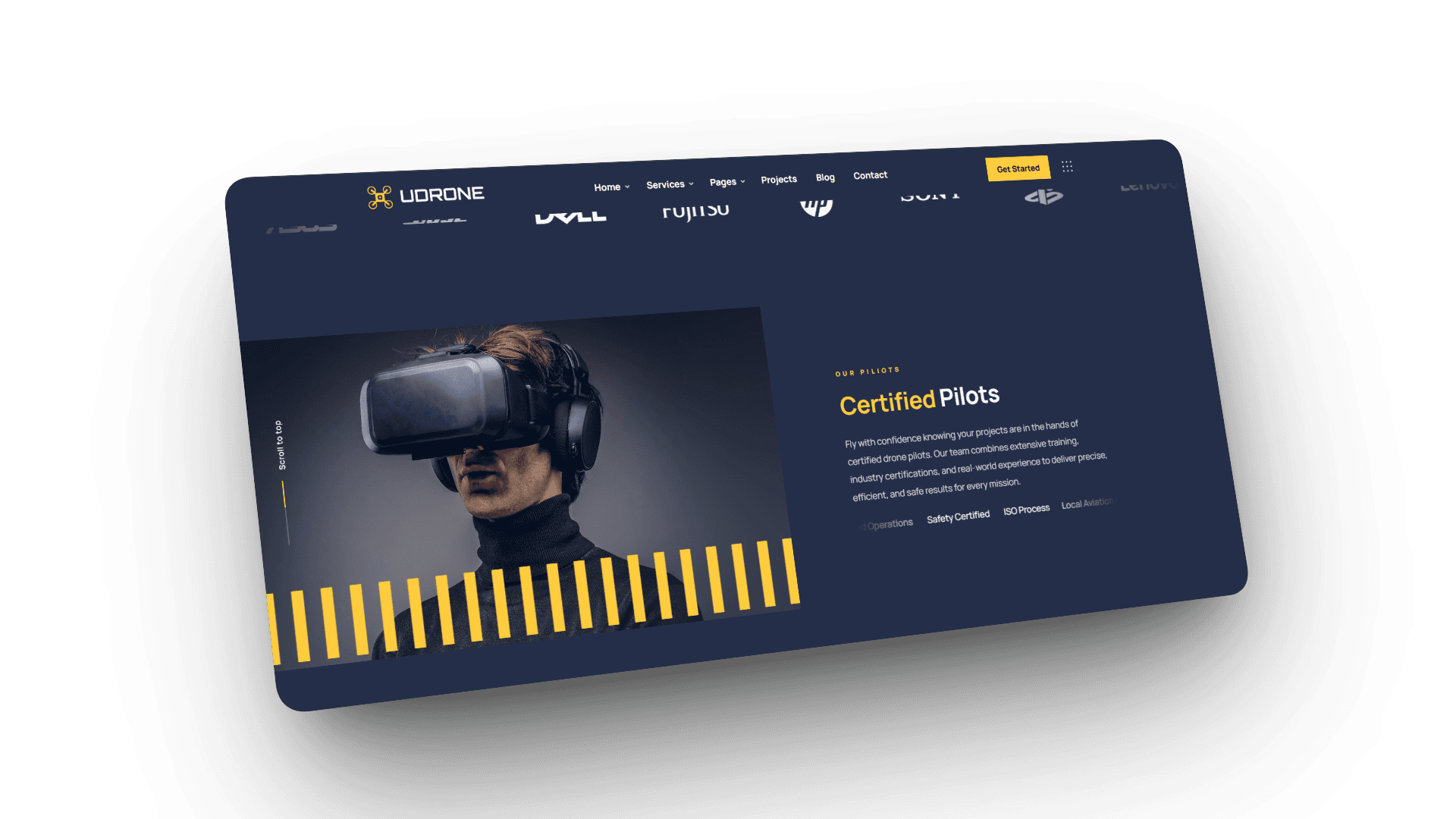 Udrone website mockup